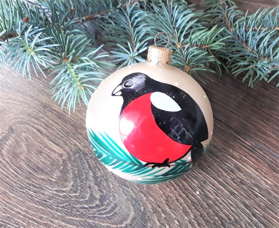 Artisan Christmas Bird Ornament Detail View