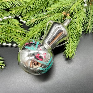 Vintage perfume Christmas glass ornament , vintage christmas, Retro Christmas, 1950s christmas decoration, Gifts ideas, Holiday decor