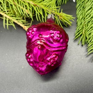 Pink Antique glass Christmas ornaments, Christmas glass ornaments, 1980s Christmas, Winter decor, Holiday decor,Handpainted ornaments