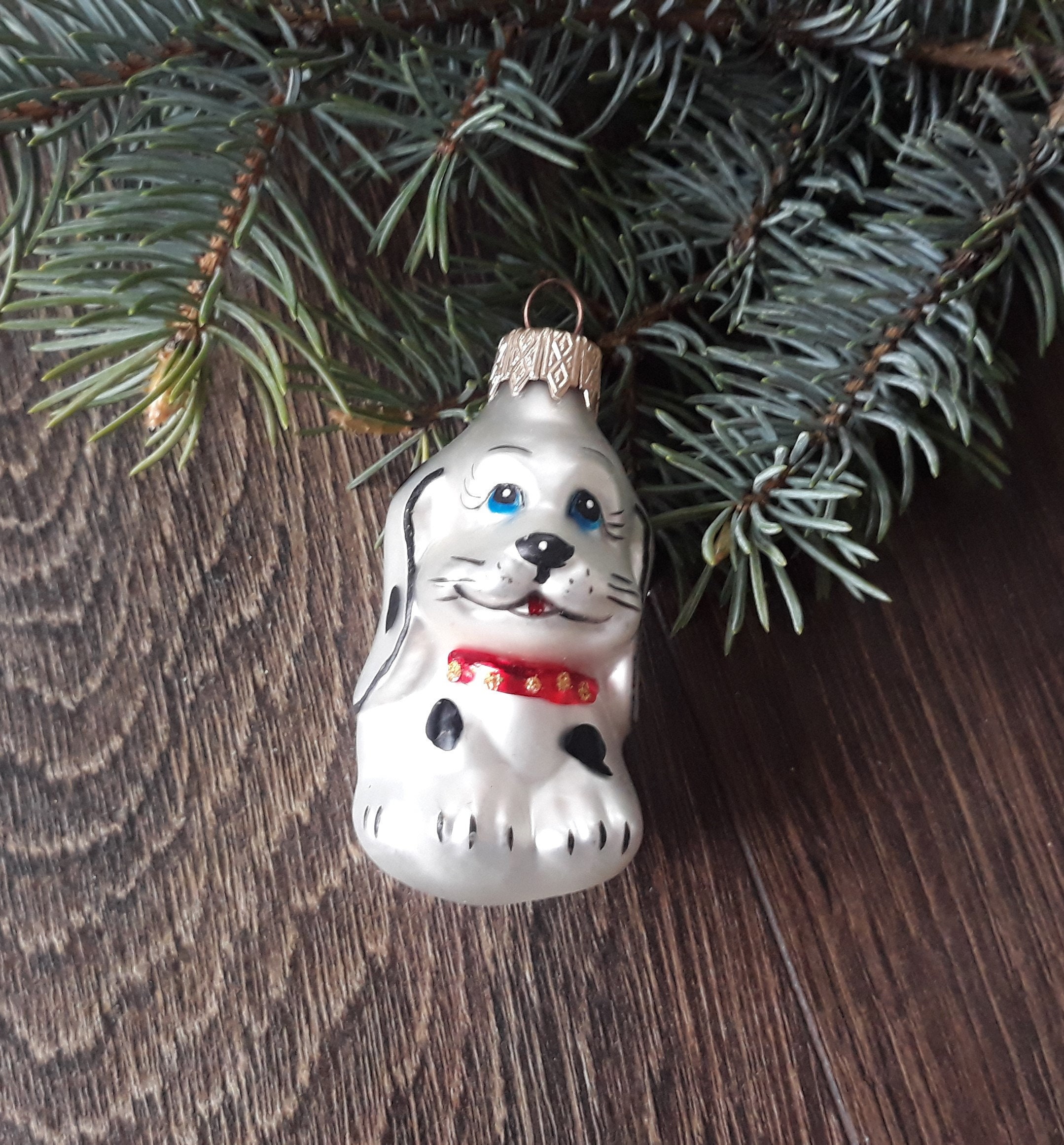 Dog Christmas Glass Ornaments Blown Glass Christmashandmade Etsy