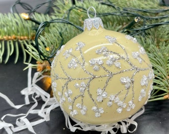 手描きのクリスマスガラスオーナメント、手作りのクリスマスツリー