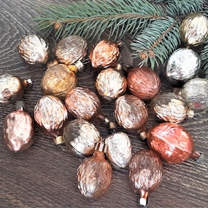 20 Nuts Antique glass Christmas ornaments,Christmas glass ornament,1950s Christmas,vintage Xmas,soviet Christmas tree glass ornament