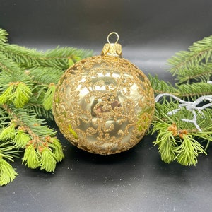 Gold Christmas ornament blown glass ornaments holiday christmas decor new home  Xmas 2025, Winter decor, Xmas gift, Holiday decor