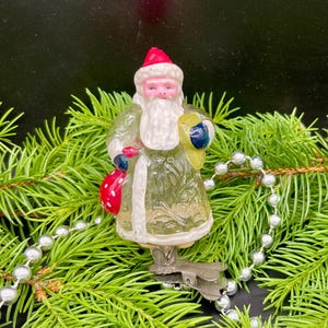 Vintage Santa Christmas glass ornament , vintage christmas, Retro Christmas, 1950s christmas decoration, Gifts ideas, Holiday decor