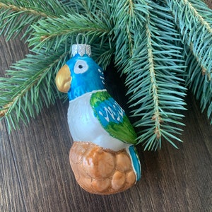 Parrot Christmas glass ornaments, Blown Glass Christmas,Handmade Christmas glass ornaments, Gift ideas,Christmas Gift