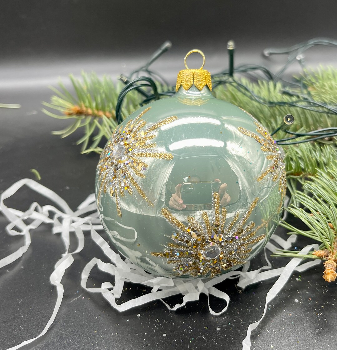 Handpainted Christmas Glass Ornaments handmade Christmas Etsy