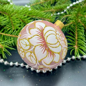 Pink Christmas ornament blown glass ornament holiday christmas decor new home decorations mercury glass  glitter ornament Chistmas gift 2025