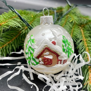 Hut Hand-painted christmas glass ornaments,custom ornaments,Hand painted Christmas tree glass ornament ,Christmas decoration