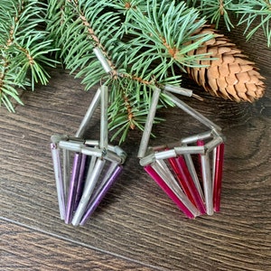 1940s vintage glass Christmas ornaments, glass beads Christmas ornaments, Winter decor, Gifts ideas, Holiday decor,  Handpainted ornaments