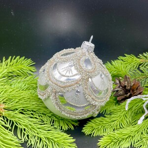 Silver Christmas ornament blown glass ornaments holiday christmas decor new home  decor Xmas 2025, Holiday decor, Gifts ideas, Winter decor