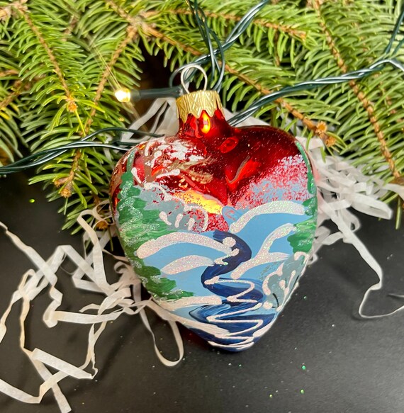 クリスマス　オーナメント　ガラス　ガラスオーナメント　ハート　外国製　輸入　雑貨 クリスマス オーナメント ガラス ガラスオーナメント ハート 外国製