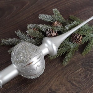 Christmas glass tree topper 30cm ( 11.8 inch), vintage tree topper Christmas tree ornaments ornament, Christmas tree topper top, Christmas
