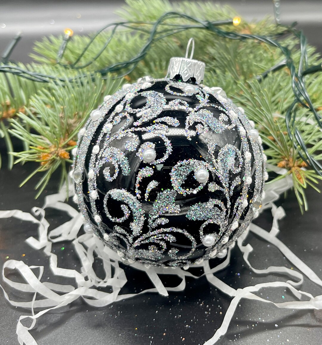 【新品未使用】ドイツ購入　作家物　手描き　一点物　ガラス　クリスマスオーナメント ドイツ 吹きガラスのクリスマスオーナメント D | kolbenova