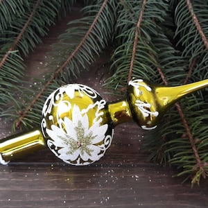 Small Christmas glass tree topper 20 cm (8 inch),vintage tree topper Christmas tree ornaments ornament, Christmas tree topper top, Christmas