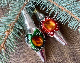 K　ヴィンテージ　クリスマス　ガラス　オーナメント2 セット K様専用 ヴィンテージ クリスマス ガラス オーナメント2 セット