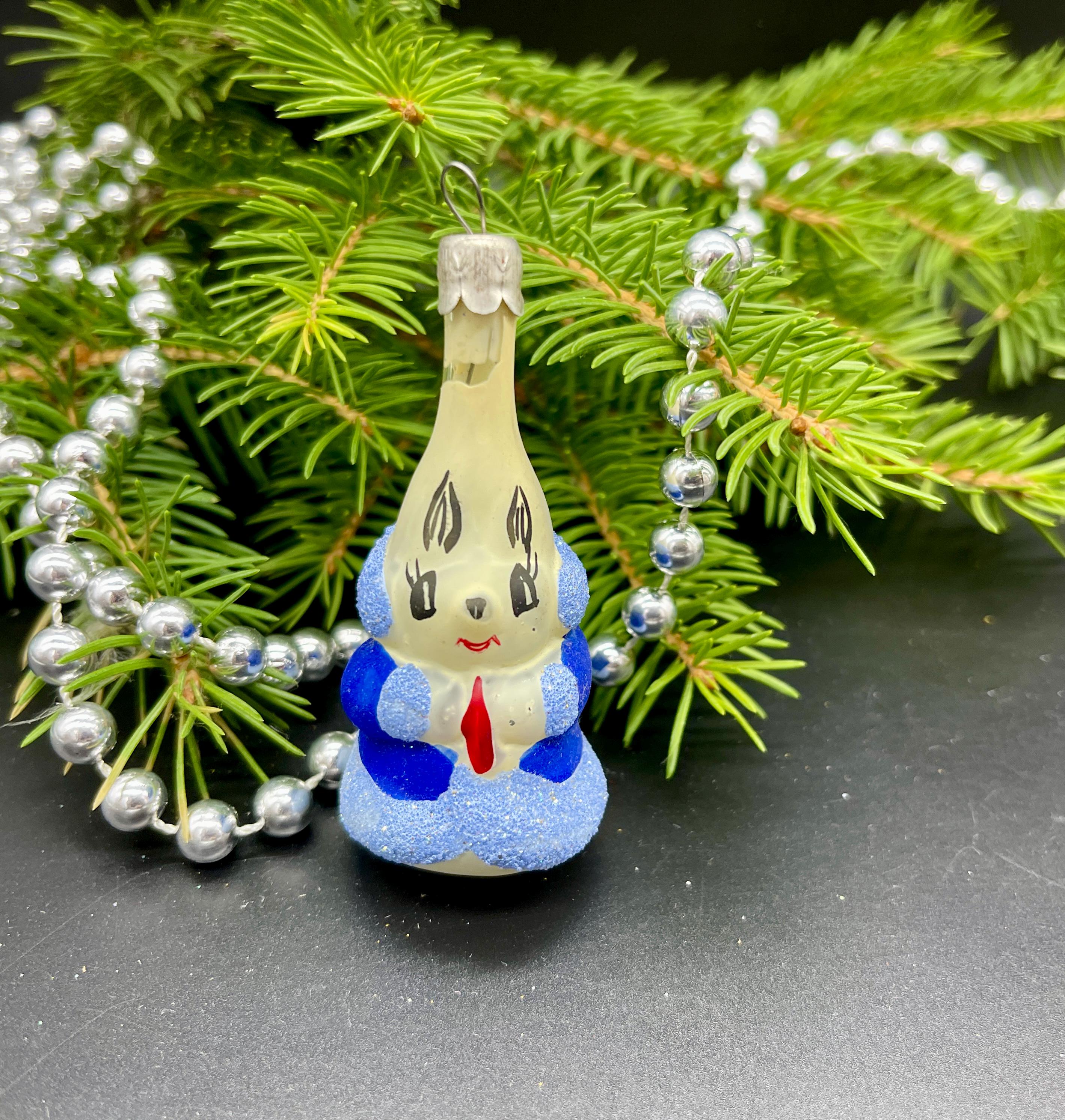 Vintage Animal Christmas Glass Ornament , Vintage Christmas, Retro