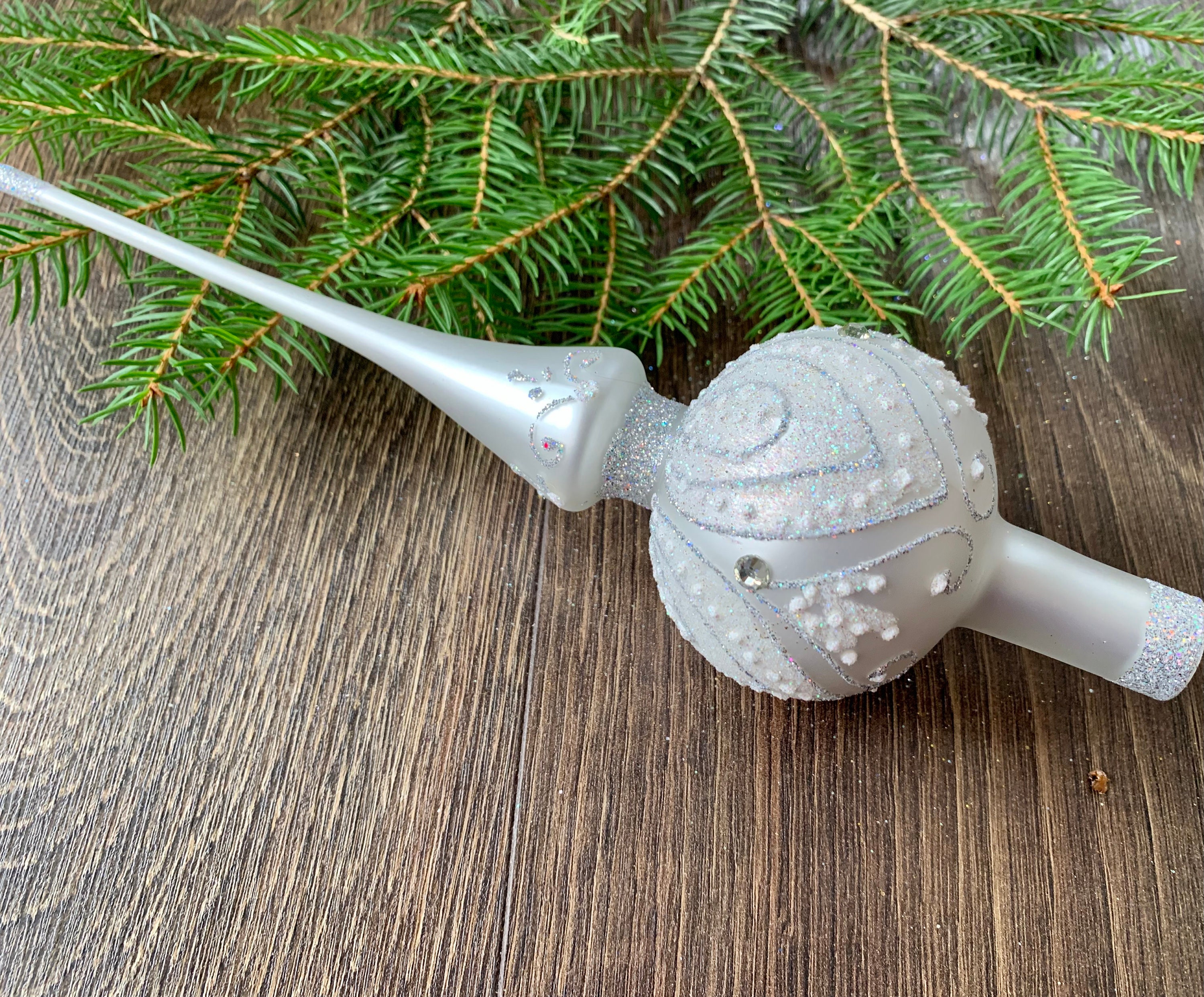 Christmas Glass Tree Topper 27cm 10.8 Inch Vintage Tree Etsy UK