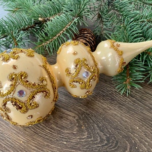 Christmas glass tree topper 12 inch, vintage tree topper Christmas spire, Xmas 2025, Gifts ideas, Holiday decor, Winter decor