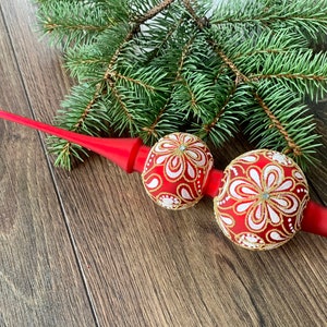 Red Christmas glass tree topper 33cm (12.9 inch),vintage tree topper Christmas tree ornaments ornament, Christmas tree topper top