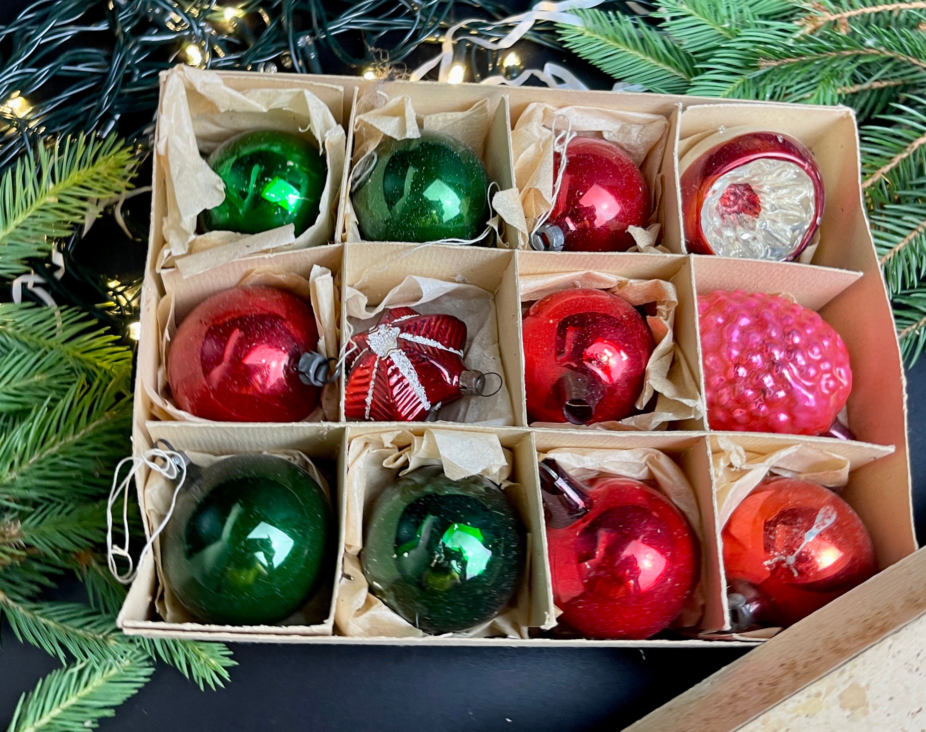 RARE! Vintage Antique 1970's German Deep Star Indent Christmas