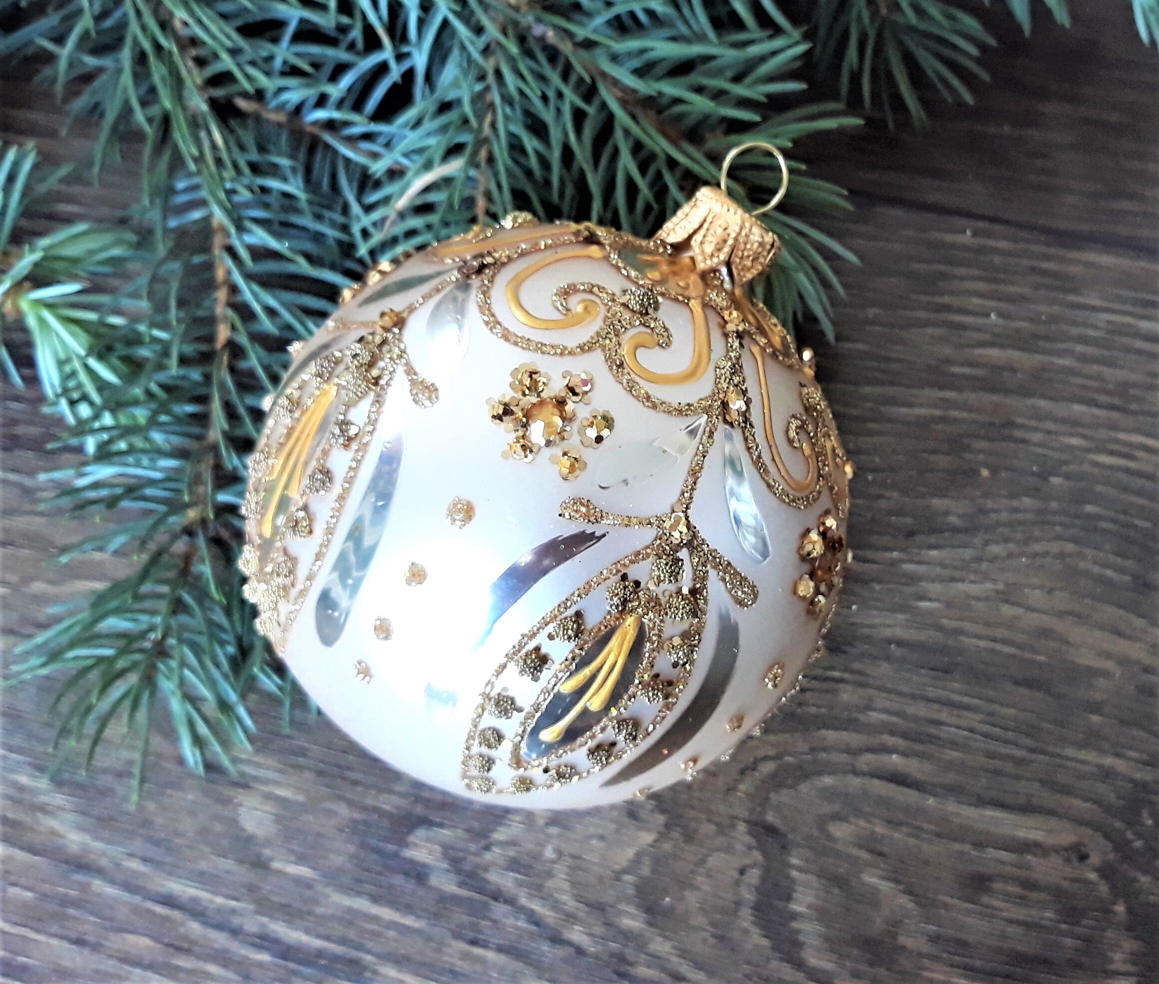 Handpainted christmas glass ornamentscustom ornamentsHand Etsy