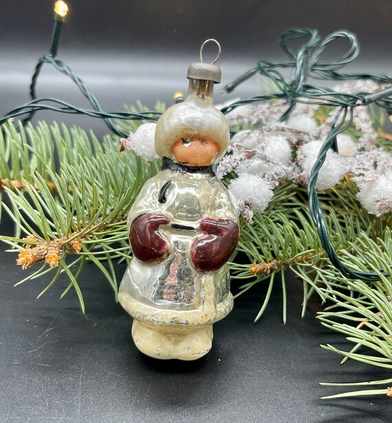 vintage ヴィンテージ ガラスオーナメント アンティーク　クリスマス 男の子用アンティークガラスクリスマスオーナメント、クリスマスガラス