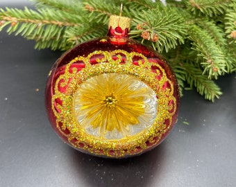 Red Christmas ornament blown glass ornaments holiday christmas decor new home  decorations mercury glass  glitter ornament