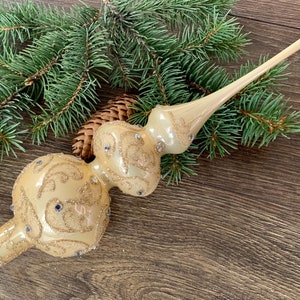 Christmas glass tree topper 12 inch, vintage tree topper Christmas spire, Xmas 2025, Gifts ideas, Holiday decor, Winter decor