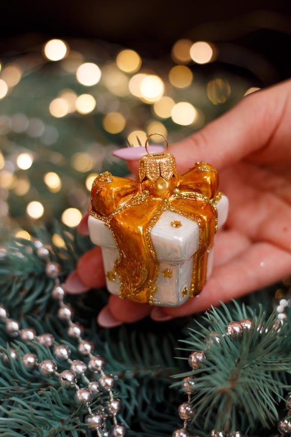 クリスマスガラスオーナメントプレゼント、ガラスクリスマス、手作り