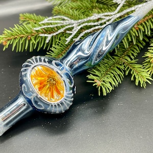 Small Blue christmas tree topper for christmas tree holiday decoration Xmas ornaments glass ornament home decor family christmas gifts 2025