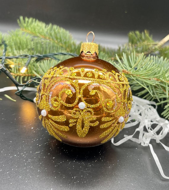 Bronze glass christmas ornaments Clearance