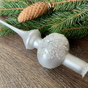 Christmas glass tree topper 10 inch, vintage tree topper Christmas tree ornaments ornament,Christmas tree spire, Xmas 2025, Holiday decor