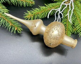 Beige christmas tree topper for christmas tree holiday decoration vintage christmas ornaments tree home decor family christmas gifts