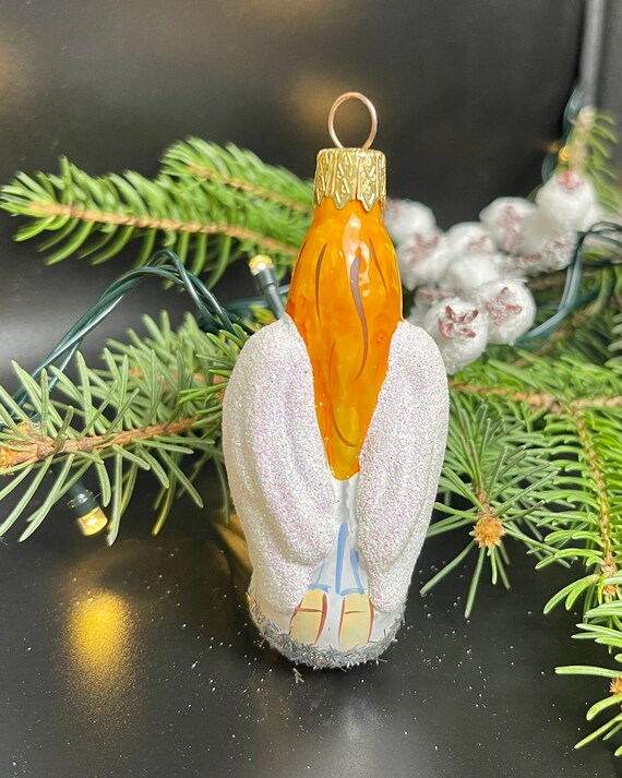 天使のクリスマスガラスオーナメント、吹きガラスのクリスマス、手作り