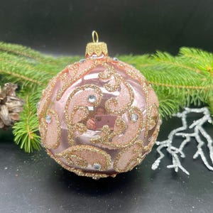 Décoration de Noël rose, décorations en verre soufflé, décoration de Noël, décorations pour la maison, décoration de paillettes en verre au mercure