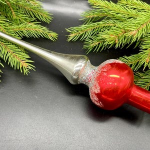 Antique Christmas glass tree topper 12 inch, vintage tree topper Christmas tree ornaments ornament, Christmas tree topper top