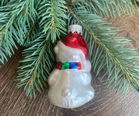 クマのクリスマスガラスオーナメントヴィンテージクリスマス