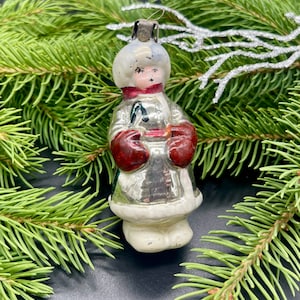 Boy Christmas glass ornaments, vintage christmas,Retro Christmas,1950s christmas decoration,Gifts ideas,Holiday decor,Handpainted ornaments