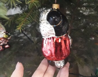 長靴をはいた猫のクリスマスガラスオーナメント、吹きガラスの