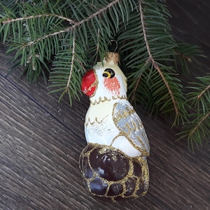 Parrot Christmas glass ornaments, Blown Glass Christmas,Handmade Christmas glass ornaments, Gift ideas,Christmas Gift