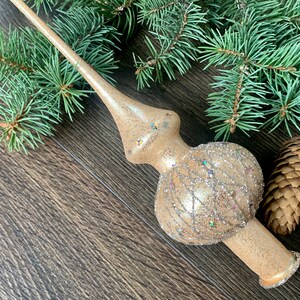 Christmas glass tree topper 10 inch, vintage tree topper tree ornament, Christmas spire, Winter decor, Gifts ideas, Holiday decor, Xmas 2025