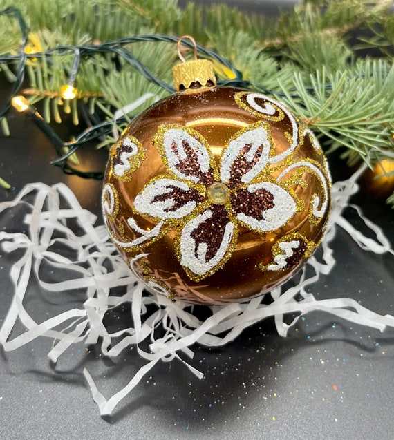 Bronze glass christmas ornaments Clearance