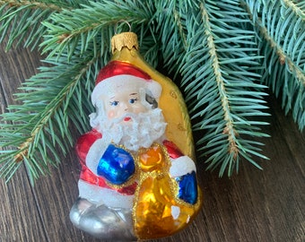 Santa Christmas glass ornaments, Blown Glass Christmas,Handmade Christmas glass ornaments, Gift ideas,Christmas Gift
