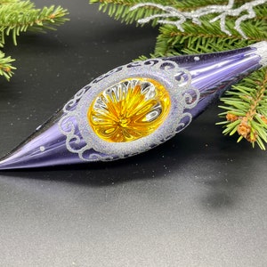 Purple Christmas ornament blown glass ornaments holiday christmas decor new home  decorations mercury glass  glitter ornament