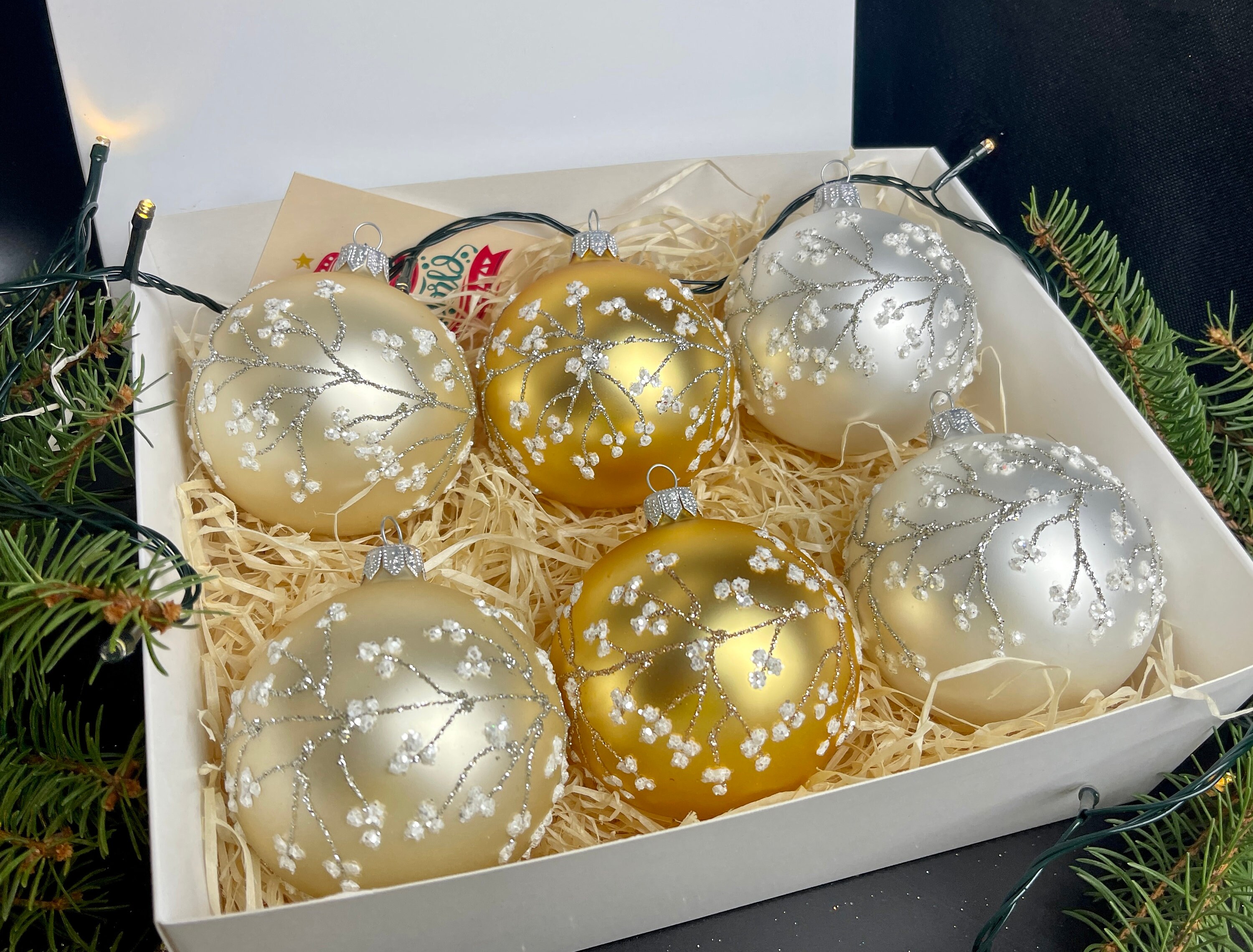 クリスマスオーナメント ガラスボール 6個セット ガラス製 吹きガラス Amazon.co.jp: 6 個クリスマスボール透明ガラスボールペンダント