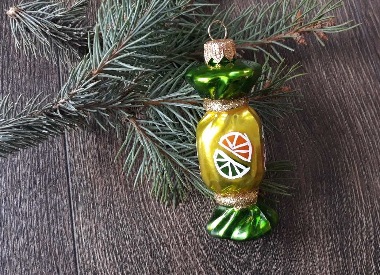Candy Christmas Glass Ornaments Blown Glass  Etsy UK