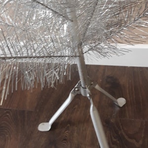 Aluminum christmas tree, silver, aluminum, tree, Christmas Tree, 80s decoration, light up, shiny tree, kitschy tree image 10