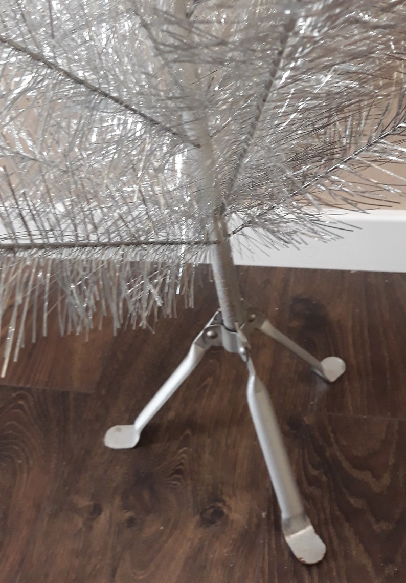 Aluminum christmas tree, silver, aluminum, tree, Christmas Tree, 80s decoration, light up, shiny tree, kitschy tree image 10