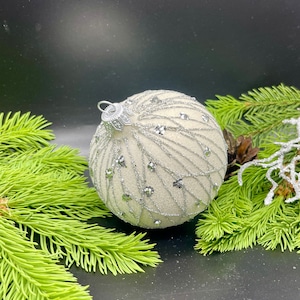 Silver Christmas ornament blown glass ornaments holiday christmas decor new home  decor ,Xmas 2025, Holiday decor, Gifts ideas, Winter decor
