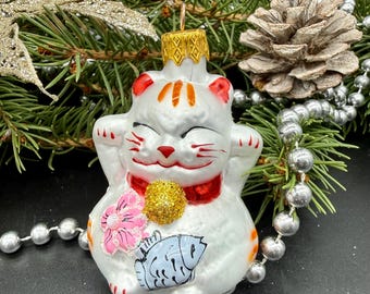Handbemalte Glaskatze – Lucky Charming Kitty